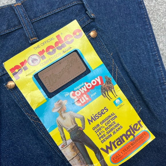 Vtg Wrangler Jeans Women 14x32 Blue Cowboy Cut 13MWZ Western Rodeo Denim 80s NOS - Picture 8 of 8